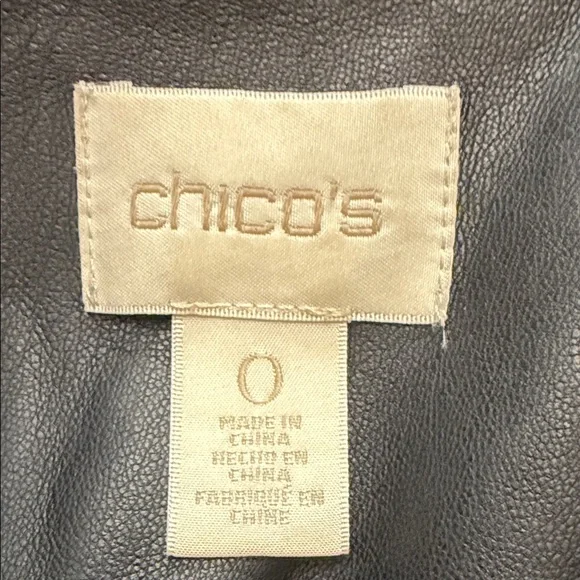 Chico's Elegant Black Military Leather Jacket Trendy - Picture 11 of 12